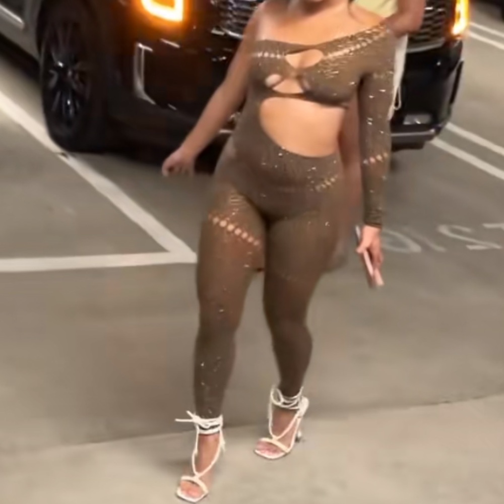 Stylish Brown Cut-Out Jumpsuit